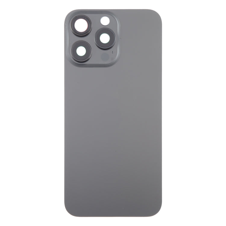 For iPhone 15 Pro Glass Battery Back Cover with Camera Lens Cover(Black) - Back Cover by PMC TechLife | Online Shopping South Africa | PMC TechLife