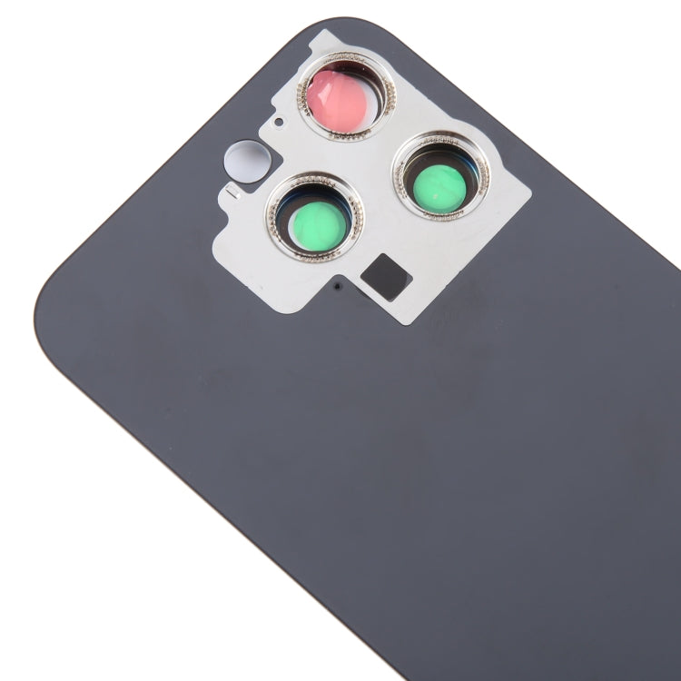 For iPhone 15 Pro Glass Battery Back Cover with Camera Lens Cover(Black) - Back Cover by PMC TechLife | Online Shopping South Africa | PMC TechLife