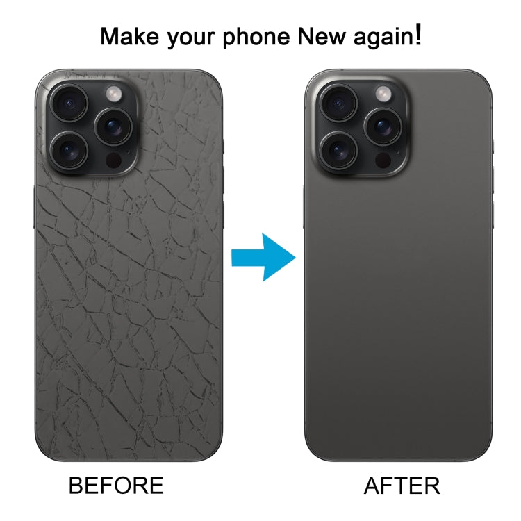 For iPhone 15 Pro Glass Battery Back Cover with Camera Lens Cover(Black) - Back Cover by PMC TechLife | Online Shopping South Africa | PMC TechLife