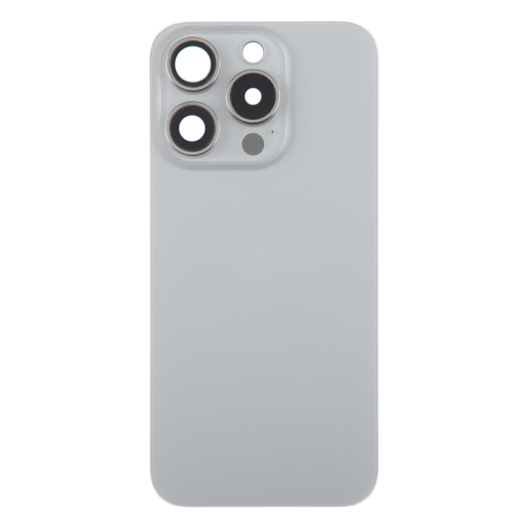 For iPhone 15 Pro Glass Battery Back Cover with Camera Lens Cover(Grey) - Back Cover by PMC TechLife | Online Shopping South Africa | PMC TechLife