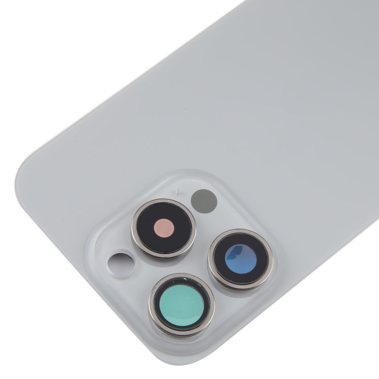 For iPhone 15 Pro Glass Battery Back Cover with Camera Lens Cover(Grey) - Back Cover by PMC TechLife | Online Shopping South Africa | PMC TechLife