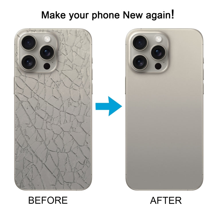 For iPhone 15 Pro Glass Battery Back Cover with Camera Lens Cover(Grey) - Back Cover by PMC TechLife | Online Shopping South Africa | PMC TechLife
