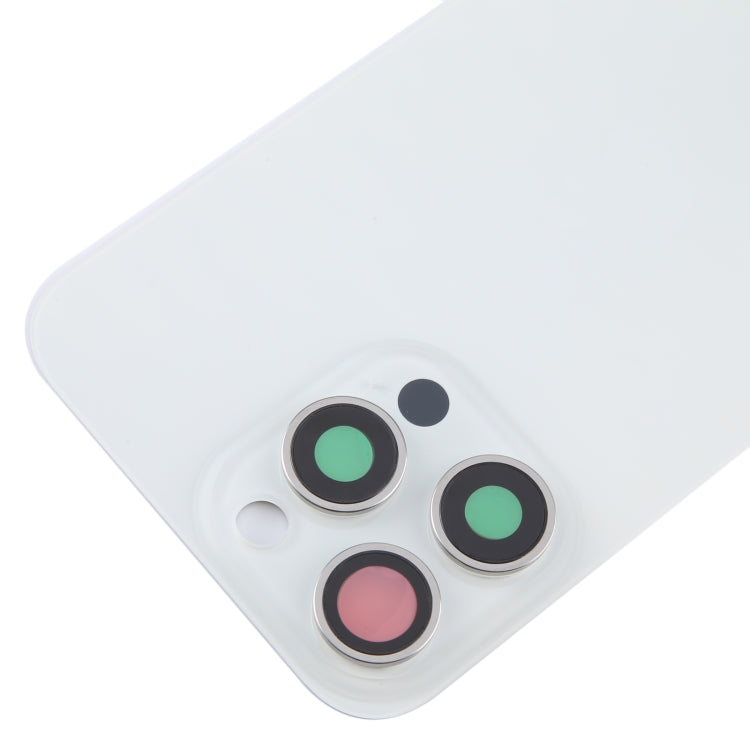 For iPhone 15 Pro Max Glass Battery Back Cover with Camera Lens Cover(White) - free shipping - PMC TechLife - Order now!