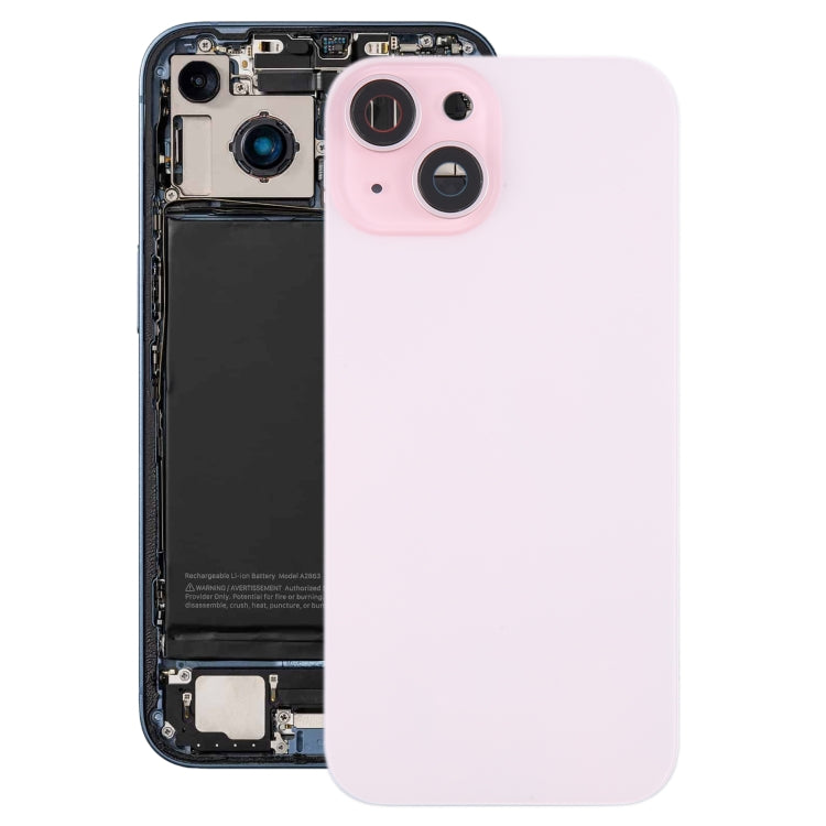 For iPhone 15 Battery Back Cover with Camera Lens Cover + MagSafe Magnet(Pink) - Back Cover by PMC TechLife | Online Shopping South Africa | PMC TechLife | Buy Now Pay Later Mobicred