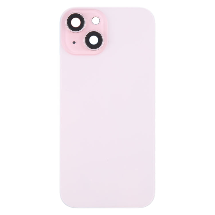 For iPhone 15 Plus Battery Back Cover with Camera Lens Cover + MagSafe Magnet(Pink) - Back Cover by PMC TechLife | Online Shopping South Africa | PMC TechLife | Buy Now Pay Later Mobicred