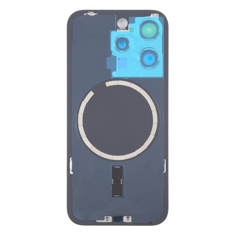 For iPhone 15 Pro Battery Back Cover with Camera Lens Cover + MagSafe Magnet(Blue) - Back Cover by PMC Jewellery | Online Shopping South Africa | PMC Jewellery | Buy Now Pay Later Mobicred