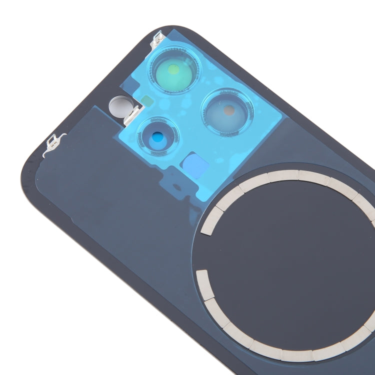 For iPhone 15 Pro Battery Back Cover with Camera Lens Cover + MagSafe Magnet(Blue) - Back Cover by PMC TechLife | Online Shopping South Africa | PMC TechLife | Buy Now Pay Later Mobicred