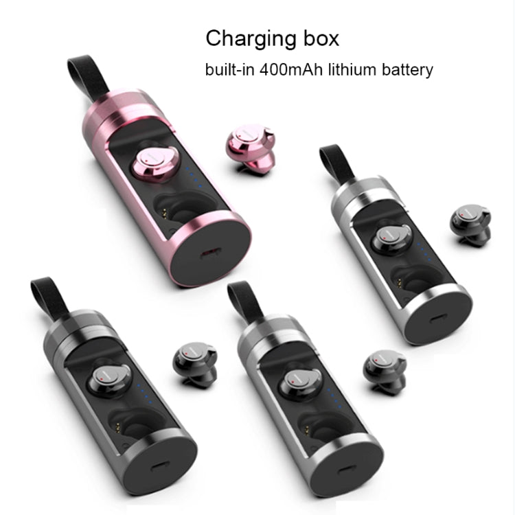 SARDiNE F8 TWS Bluetooth V5.0 Wireless Stereo Earphones with Charging Box(Rose Gold) - TWS Earphone by SARDiNE | Online Shopping South Africa | PMC Jewellery | Buy Now Pay Later Mobicred