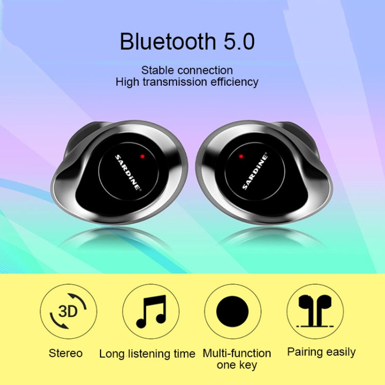 SARDiNE F8 TWS Bluetooth V5.0 Wireless Stereo Earphones with Charging Box(Silver) - free shipping - PMC TechLife - Order now!