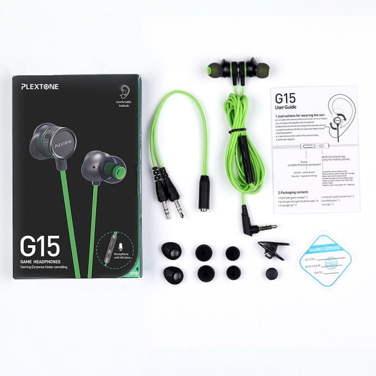 PLEXTONE G15 3.5mm Gaming Headset In-ear Wired Magnetic Stereo With Mic(Black) - In Ear Wired Earphone by PLEXTONE | Online Shopping South Africa | PMC Jewellery | Buy Now Pay Later Mobicred