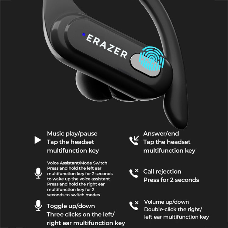 Lenovo Erazer XT60 Pro Bluetooth 5.3 Ear-mounted Sports Wireless Bluetooth Earphone (White) - free shipping - PMC TechLife - Order now!
