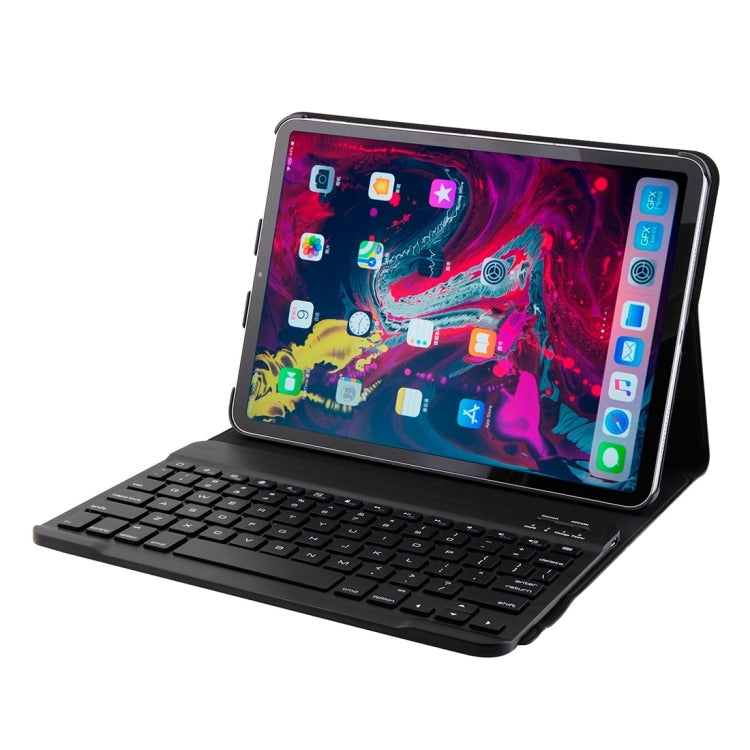 1130B Detachable Bluetooth 3.0 ABS Brushed Texture Keyboard + Lambskin Texture Leather Tablet Case for iPad Pro 11 inch (2018), with Three-gear Adjustment / Magnetic / Sleep Function(Black) - For iPad Pro by PMC TechLife | Online Shopping South Africa | PMC TechLife