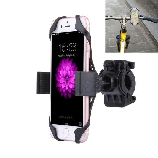 360 Degree Rotation Bicycle Phone Holder with Flexible Stretching Clip for iPhone 7 & 7 Plus / iPhone 6 & 6 Plus / iPhone 5 & 5C & 5s(Black) - Holders by PMC Jewellery | Online Shopping South Africa | PMC Jewellery | Buy Now Pay Later Mobicred