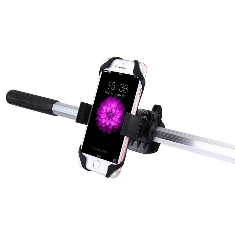 360 Degree Rotation Bicycle Phone Holder with Flexible Stretching Clip for iPhone 7 & 7 Plus / iPhone 6 & 6 Plus / iPhone 5 & 5C & 5s(Black) - Holders by PMC TechLife | Online Shopping South Africa | PMC TechLife | Buy Now Pay Later Mobicred
