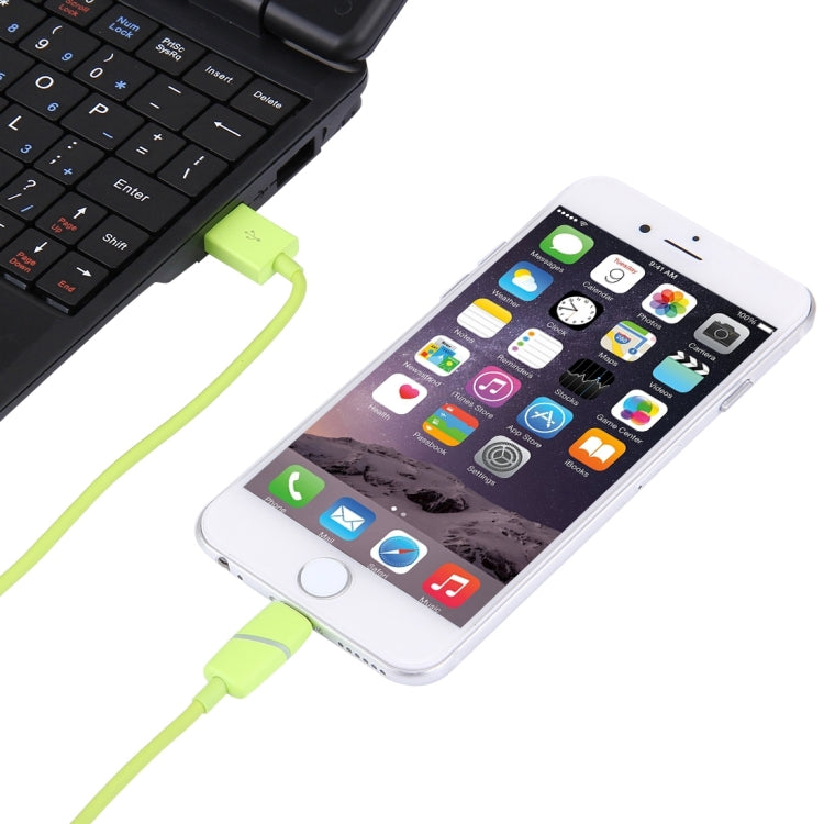 1m Circular Bobbin Gift Box Style 8 Pin to USB Data Sync Cable with Indicator for iPhone, iPad(Green) - free shipping - PMC Jewellery - Order now!