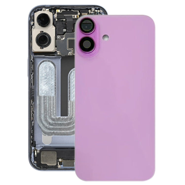 For iPhone 16 Battery Back Cover with Camera Lens Cover(Pink) -  by PMC TechLife | Online Shopping South Africa | PMC TechLife | Buy Now Pay Later Mobicred