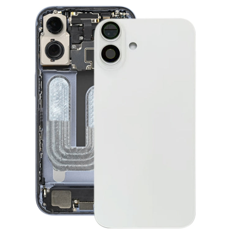 For iPhone 16 Battery Back Cover with Camera Lens Cover(White) -  by PMC TechLife | Online Shopping South Africa | PMC TechLife | Buy Now Pay Later Mobicred