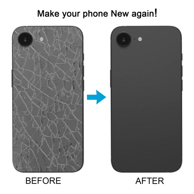 For iPhone 16e Glass Battery Back Cover with Camera Lens Cover(White) - free shipping - PMC TechLife - Order now!