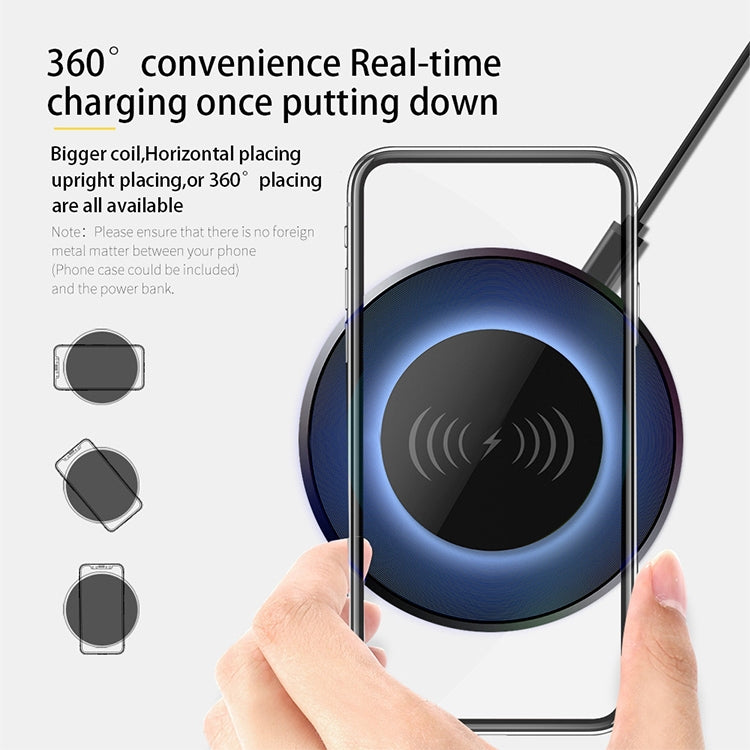 NewRixing NR-3500 Multi-function Atmosphere Light Wireless Charging Bluetooth Speaker with Hands-free Call Function, Support TF Card & USB & FM & AUX (Grey) - free shipping - PMC Jewellery - Order now!