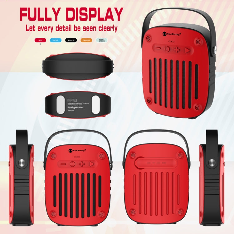 NewRixing NR-4014 Outdoor Portable Hand-held Bluetooth Speaker with Hands-free Call Function, Support TF Card & USB & FM & AUX (Orange) - Desktop Speaker by NewRixing | Online Shopping South Africa | PMC Jewellery | Buy Now Pay Later Mobicred