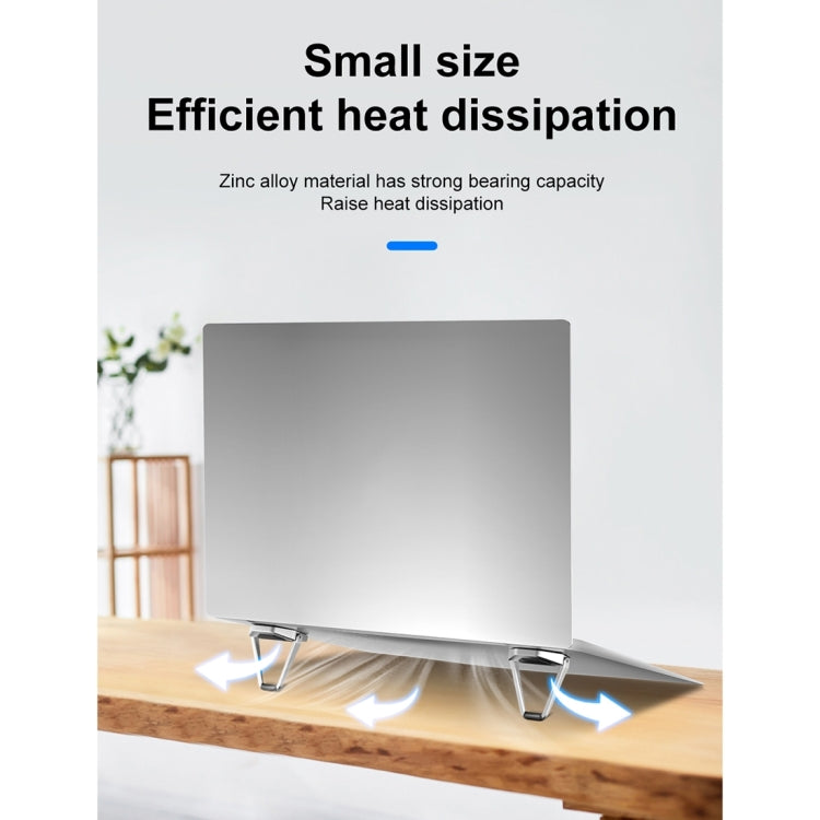 20 PCS R-JUST BJ01 Universal Stickable Shield Shape Laptop Foldable Stand(Silver) - free shipping - PMC TechLife - Order now!