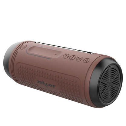 ZEALOT A1 Multifunctional Bass Wireless Bluetooth Speaker, Built-in Microphone, Support Bluetooth Call & AUX & TF Card & LED Lights (Brown) - Desktop Speaker by ZEALOT | Online Shopping South Africa | PMC Jewellery | Buy Now Pay Later Mobicred