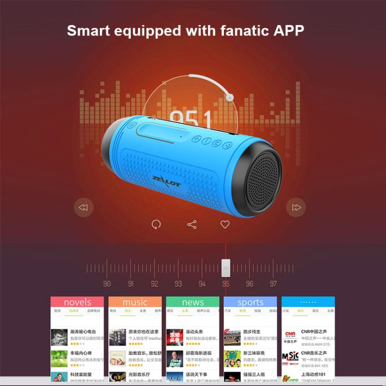 ZEALOT A1 Multifunctional Bass Wireless Bluetooth Speaker, Built-in Microphone, Support Bluetooth Call & AUX & TF Card & LED Lights (Blue) - free shipping - PMC Jewellery - Order now!