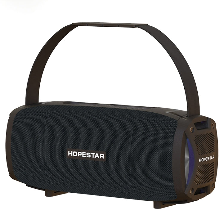 HOPESTAR H24 Pro TWS Portable Outdoor Waterproof Woven Textured Bluetooth Speaker with Rhythm Light, Support Hands-free Call & U Disk & TF Card & 3.5mm AUX & FM (Black) - Desktop Speaker by HOPESTAR | Online Shopping South Africa | PMC Jewellery | Buy Now Pay Later Mobicred