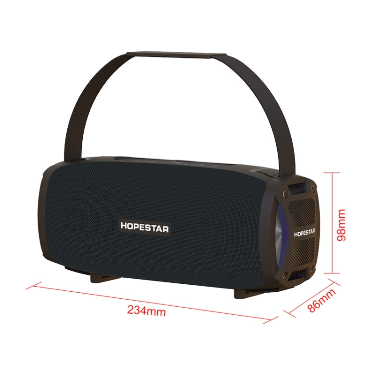 HOPESTAR H24 Pro TWS Portable Outdoor Waterproof Woven Textured Bluetooth Speaker with Rhythm Light, Support Hands-free Call & U Disk & TF Card & 3.5mm AUX & FM (Black) - Desktop Speaker by HOPESTAR | Online Shopping South Africa | PMC Jewellery | Buy Now Pay Later Mobicred