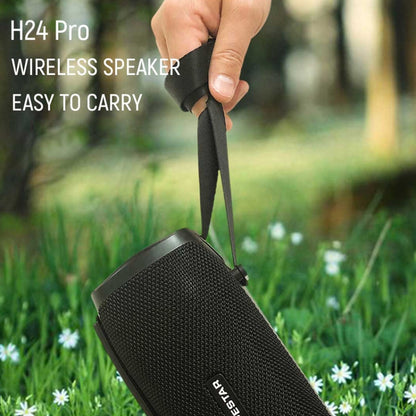 HOPESTAR H24 Pro TWS Portable Outdoor Waterproof Woven Textured Bluetooth Speaker with Rhythm Light, Support Hands-free Call & U Disk & TF Card & 3.5mm AUX & FM (Blue) - Desktop Speaker by HOPESTAR | Online Shopping South Africa | PMC Jewellery | Buy Now Pay Later Mobicred