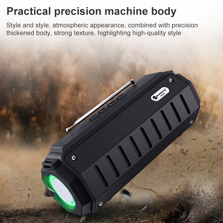 New Rixing NR-905FM TWS Bluetooth Speaker Support Hands-free Call / FM with Shoulder Strap & Antenna (Green) - free shipping - PMC Jewellery - Order now!
