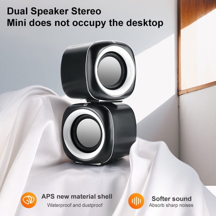 A1 Upgraded Version USB Wire-controlled 4D Stereo Sound Mini Wired Speaker, Cable Length: 1.3m(Black) -  by PMC TechLife | Online Shopping South Africa | PMC TechLife | Buy Now Pay Later Mobicred