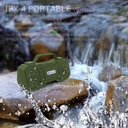 NewRixing NR-4500 Portable Wireless Bluetooth Stereo Speaker Support TWS / FM Function Speaker(Army Green) - Desktop Speaker by NewRixing | Online Shopping South Africa | PMC Jewellery | Buy Now Pay Later Mobicred