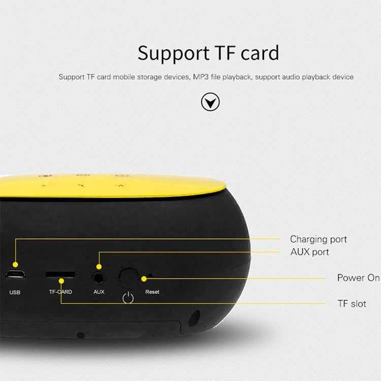 awei Y200 Wireless Bluetooth Speaker with Touch Buttons, Support Aux Line and TF Card(Yellow) - Desktop Speaker by awei | Online Shopping South Africa | PMC Jewellery | Buy Now Pay Later Mobicred