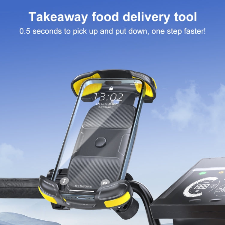 Motorcycle Bicycle Phone Riding Holder Bracket (Yellow) - Holder by PMC TechLife | Online Shopping South Africa | PMC TechLife | Buy Now Pay Later Mobicred