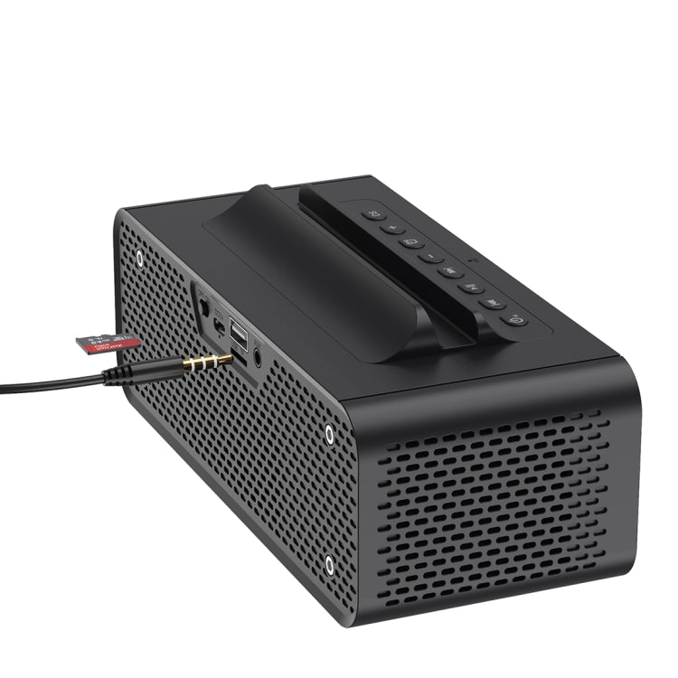 Oneder V06 Smart Sound Box Wireless Bluetooth Speaker, LED Screen Alarm Clock, Support Hands-free & FM & TF Card & AUX & USB Drive (Black) - free shipping - PMC Jewellery - Order now!