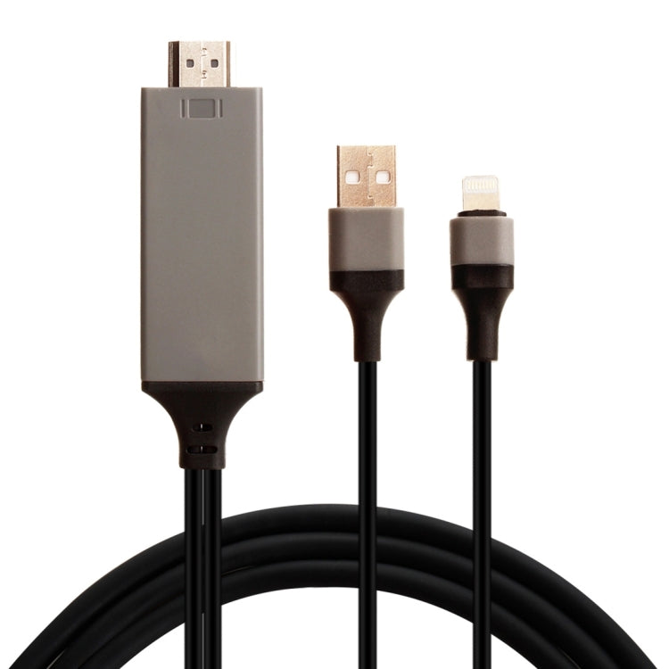 8 Pin Male to HDMI & USB Male Adapter Cable, Length: 2m(Black) - free shipping - PMC Jewellery - Order now!