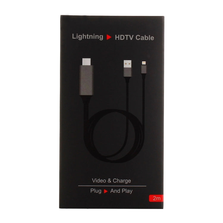8 Pin Male to HDMI & USB Male Adapter Cable, Length: 2m(Black) - free shipping - PMC Jewellery - Order now!