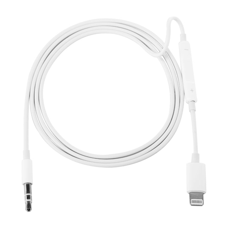 MH021 1m 8 Pin to 3.5mm AUX Audio Cable Support Line Control(White) - Video & Audio Cable by PMC Jewellery | Online Shopping South Africa | PMC Jewellery | Buy Now Pay Later Mobicred