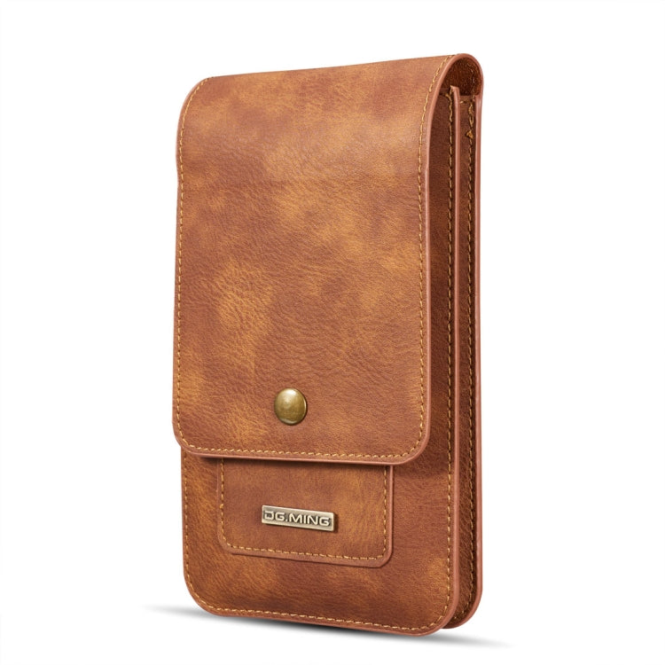 DG.MING Universal Cowskin Leather Protective Case Waist Bag with Card Slots & Hook, For iPhone, Samsung, Sony, Huawei, Meizu, Lenovo, ASUS, Oneplus, Xiaomi, Cubot, Ulefone, Letv, DOOGEE, Vkworld, and other Smartphones Below 5.2 inch(Brown) - More iPhone Cases by DG.MING | Online Shopping South Africa | PMC Jewellery | Buy Now Pay Later Mobicred