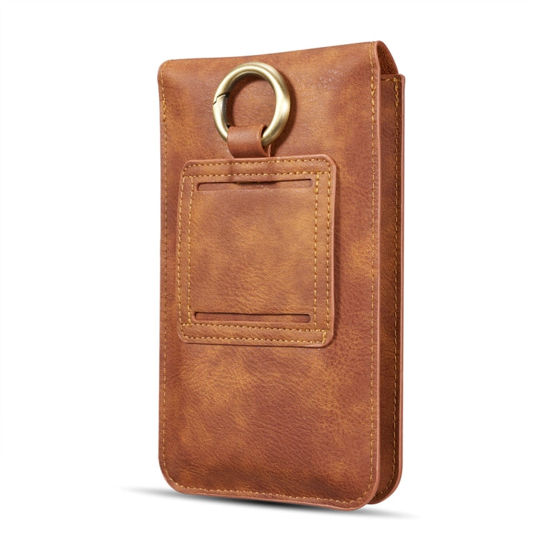 DG.MING Universal Cowskin Leather Protective Case Waist Bag with Card Slots & Hook, For iPhone, Samsung, Sony, Huawei, Meizu, Lenovo, ASUS, Oneplus, Xiaomi, Cubot, Ulefone, Letv, DOOGEE, Vkworld, and other Smartphones Below 5.2 inch(Brown) - More iPhone Cases by DG.MING | Online Shopping South Africa | PMC Jewellery | Buy Now Pay Later Mobicred