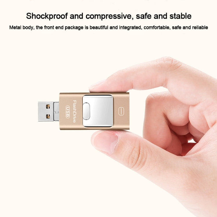 8GB USB 3.0 + 8 Pin + Mirco USB Android iPhone Computer Dual-use Metal Flash Drive (Silver) - U Disk & Card Reader by PMC Jewellery | Online Shopping South Africa | PMC Jewellery | Buy Now Pay Later Mobicred