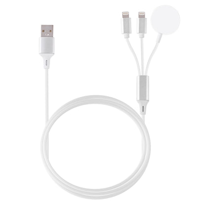 Multi-function 3 In 1 8 Pin Magnetic Charging Cable for iPhone / Apple Watch, Length : 1m (White) - Multifunction Cable by PMC Jewellery | Online Shopping South Africa | PMC Jewellery | Buy Now Pay Later Mobicred