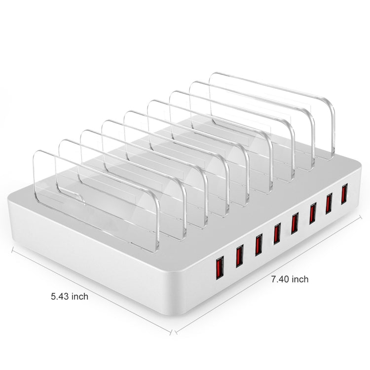 X6 96W 2.4A 8 USB Ports Smart Charger with Detachable Bezel, AU Plug(White) - Multifunction Charger by PMC Jewellery | Online Shopping South Africa | PMC Jewellery | Buy Now Pay Later Mobicred