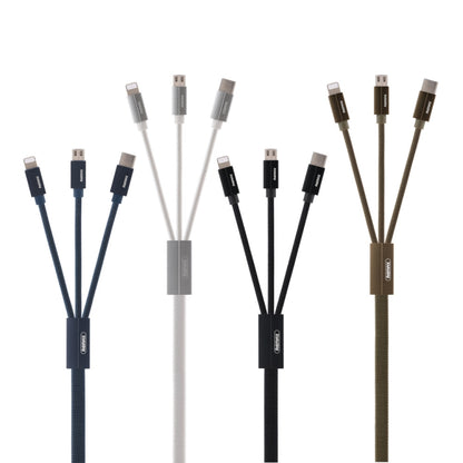 REMAX RC-094TH 1m 2.4A 3 in 1 USB to 8 Pin & USB-C / Type-C & Micro USB  Fast Charging Data Cable(Black) - Multifunction Cable by REMAX | Online Shopping South Africa | PMC Jewellery | Buy Now Pay Later Mobicred