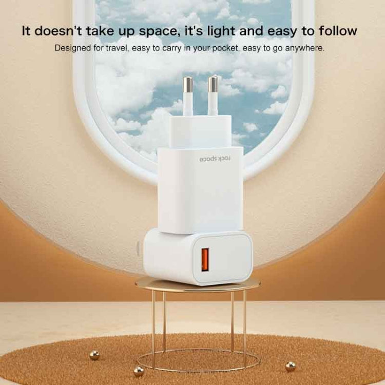 ROCK SPACE HGF-058EU-A T48 QC3.0 USB Single Port Travel Charger, EU Plug - USB Charger by ROCK | Online Shopping South Africa | PMC TechLife | Buy Now Pay Later Mobicred