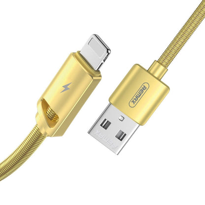 REMAX RC-166i Kinry Series 2.1A USB to 8 Pin Data Cable, Cable Length: 1m(Gold) - Normal Style Cable by REMAX | Online Shopping South Africa | PMC Jewellery | Buy Now Pay Later Mobicred