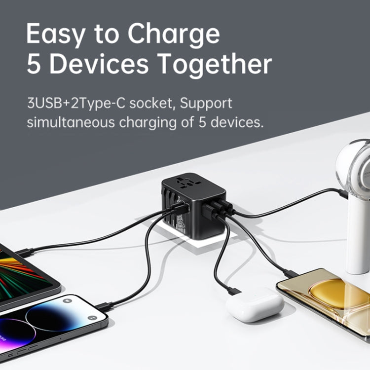 ROCK T62 35.5W Global Travel Multifunctional Plug PD Charger Power Adapter(Black) - free shipping - PMC TechLife - Order now!