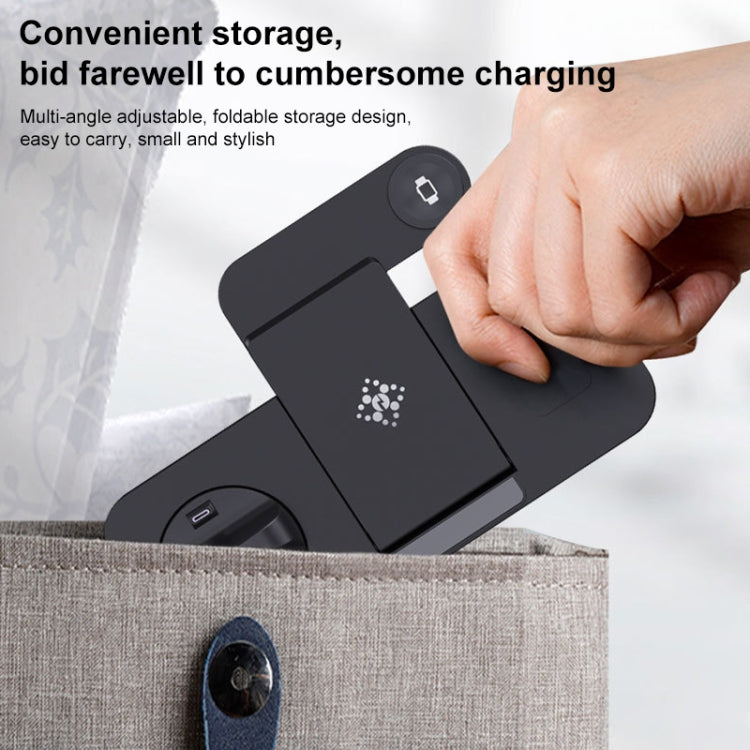 6 in 1 Multifunctional Foldable Vertical Wireless Charger (White) - Wireless Charger by PMC TechLife | Online Shopping South Africa | PMC TechLife