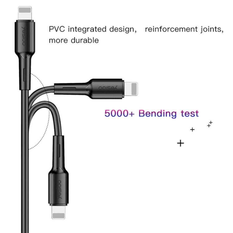 Yesido CA41 3.5A USB to 8 Pin + Micro USB + USB-C / Type-C Charging Cable, Length: 1m(Black) - Multifunction Cable by Yesido | Online Shopping South Africa | PMC Jewellery | Buy Now Pay Later Mobicred